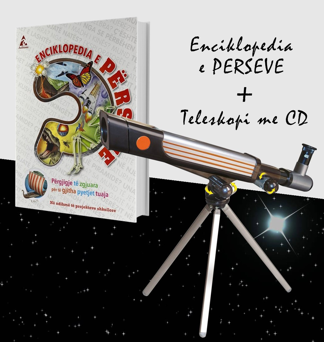 Set Teleskopi me CD + Libri “Enciklopedia e perseve”